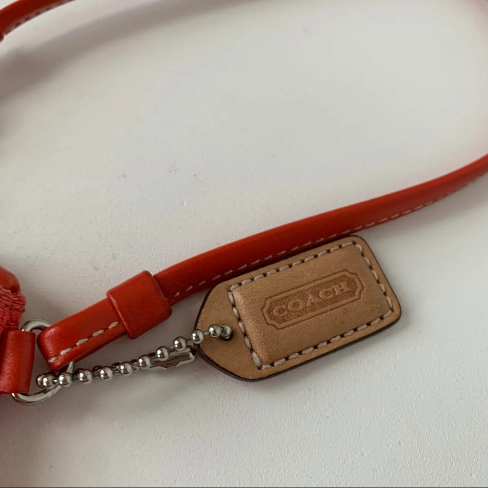 Coach Red Corner Zip Wristlet Small Travel - Picture 4 of 6